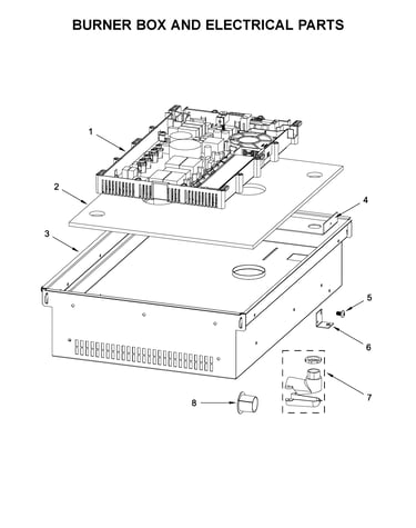 Burner box and electrical parts