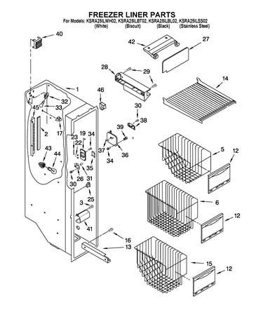Freezer liner parts