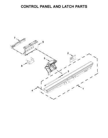 Control panel and latch parts