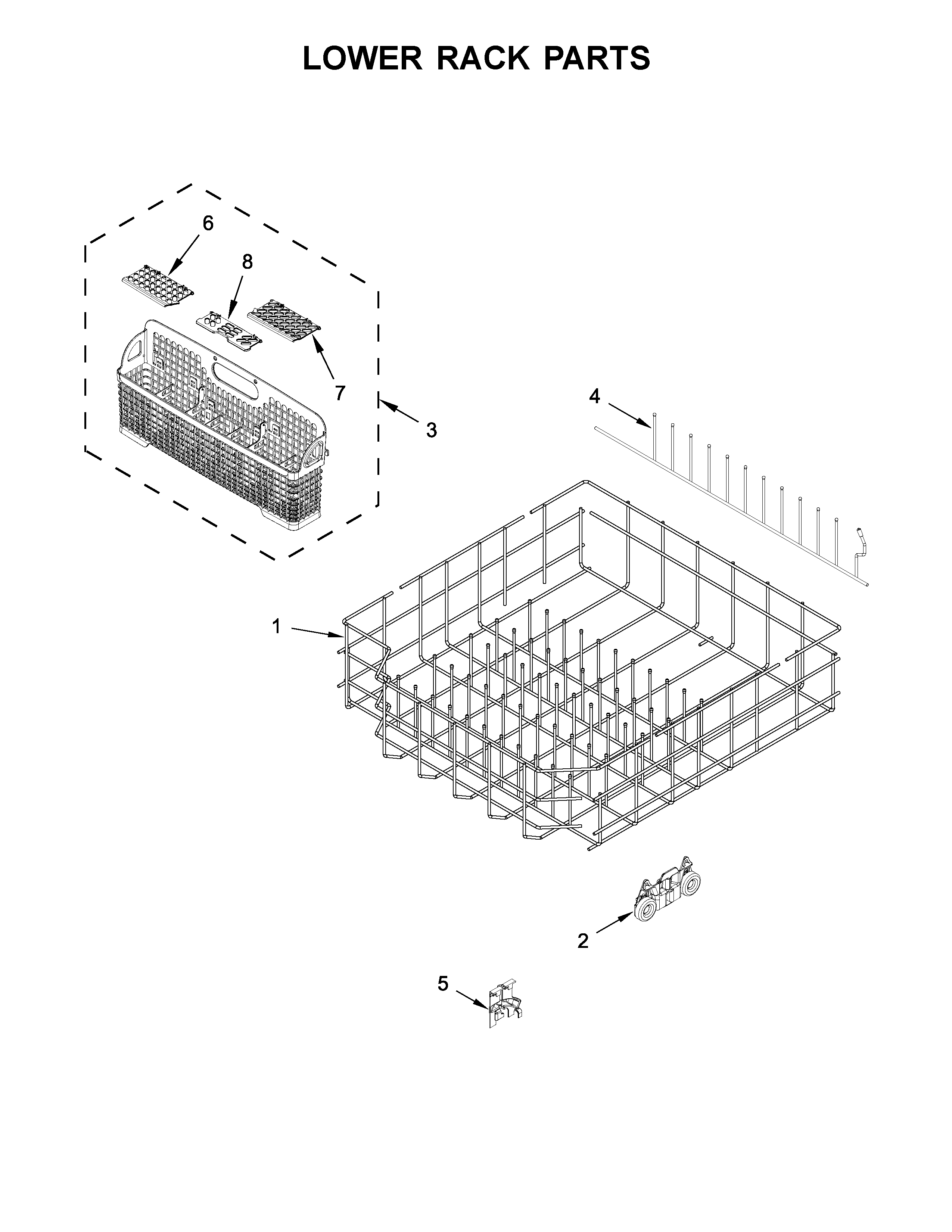 Lower rack parts
