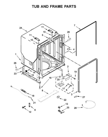 Tub and frame parts