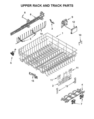 Upper rack and track parts
