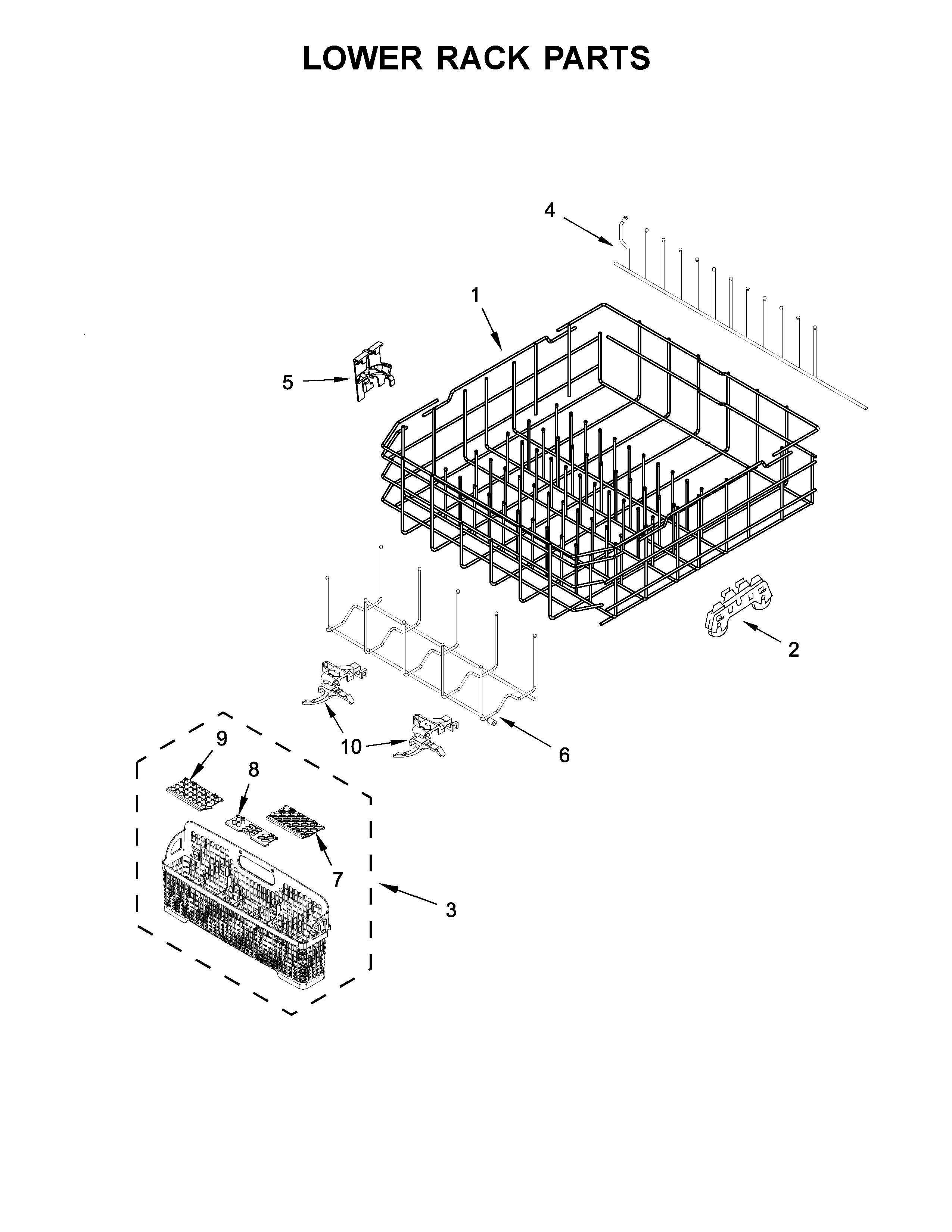 Lower rack parts
