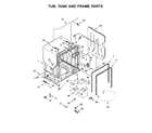 Ikea IUD8555DX4 tub, tank and frame parts diagram