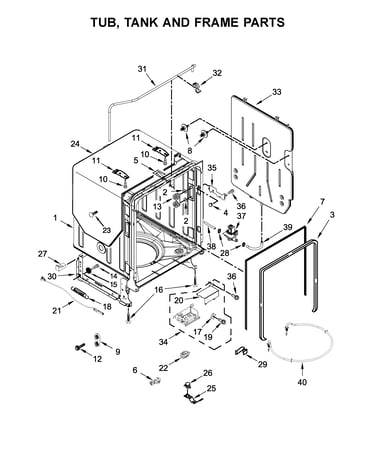 Tub, tank and frame parts
