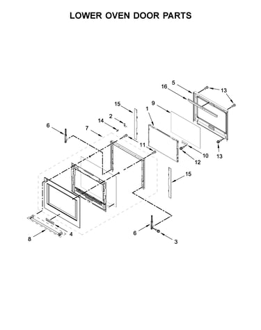 Lower oven door parts