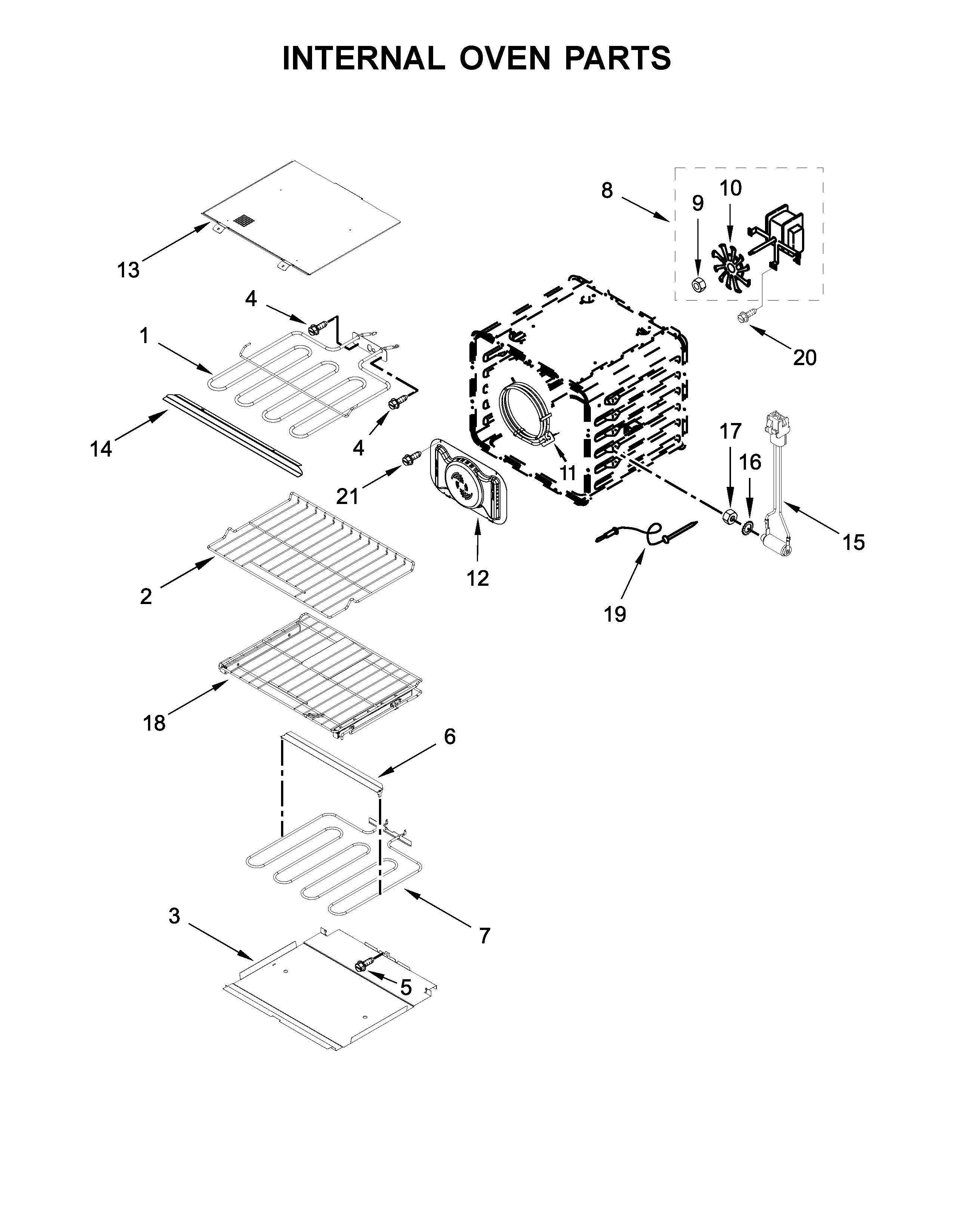 Internal oven parts