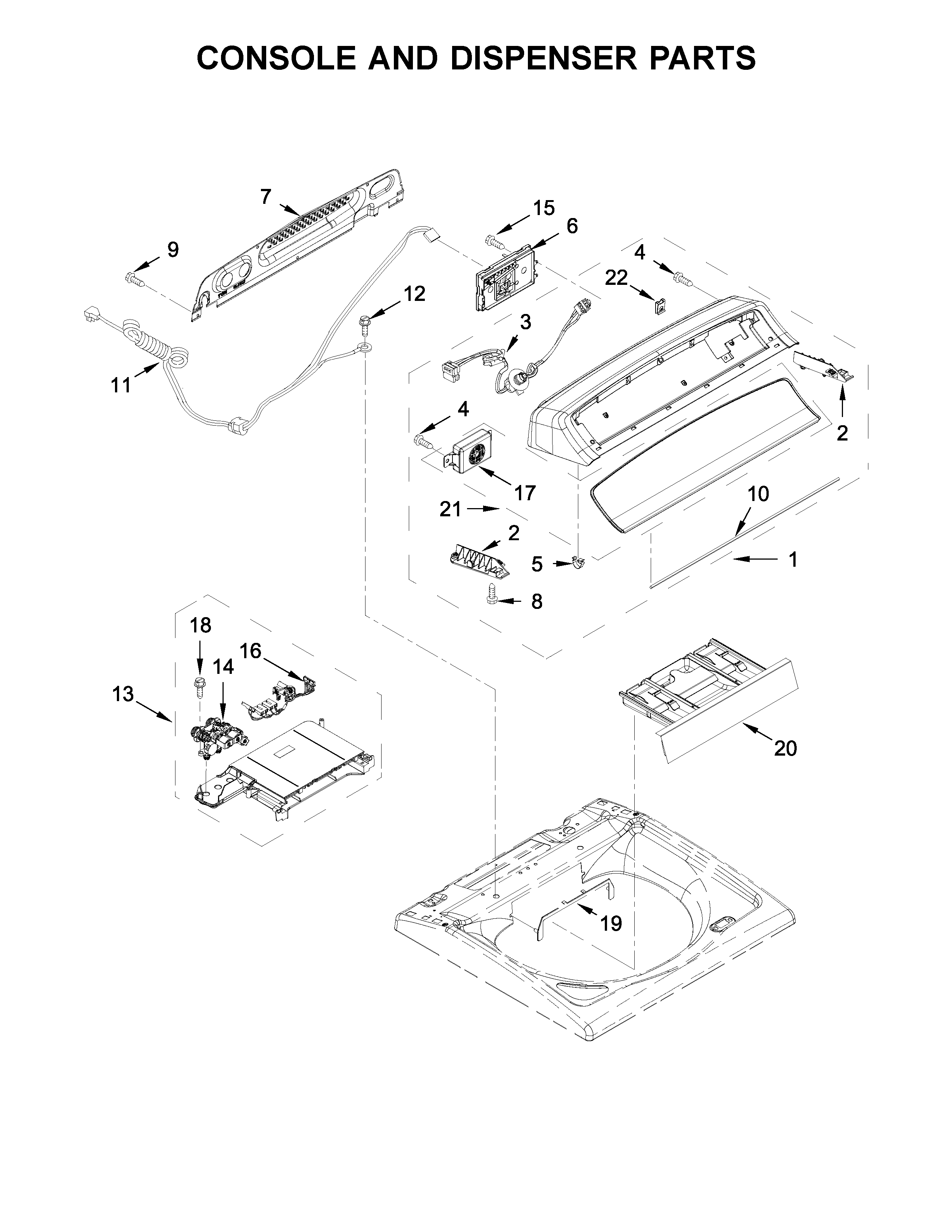 Console and dispenser parts