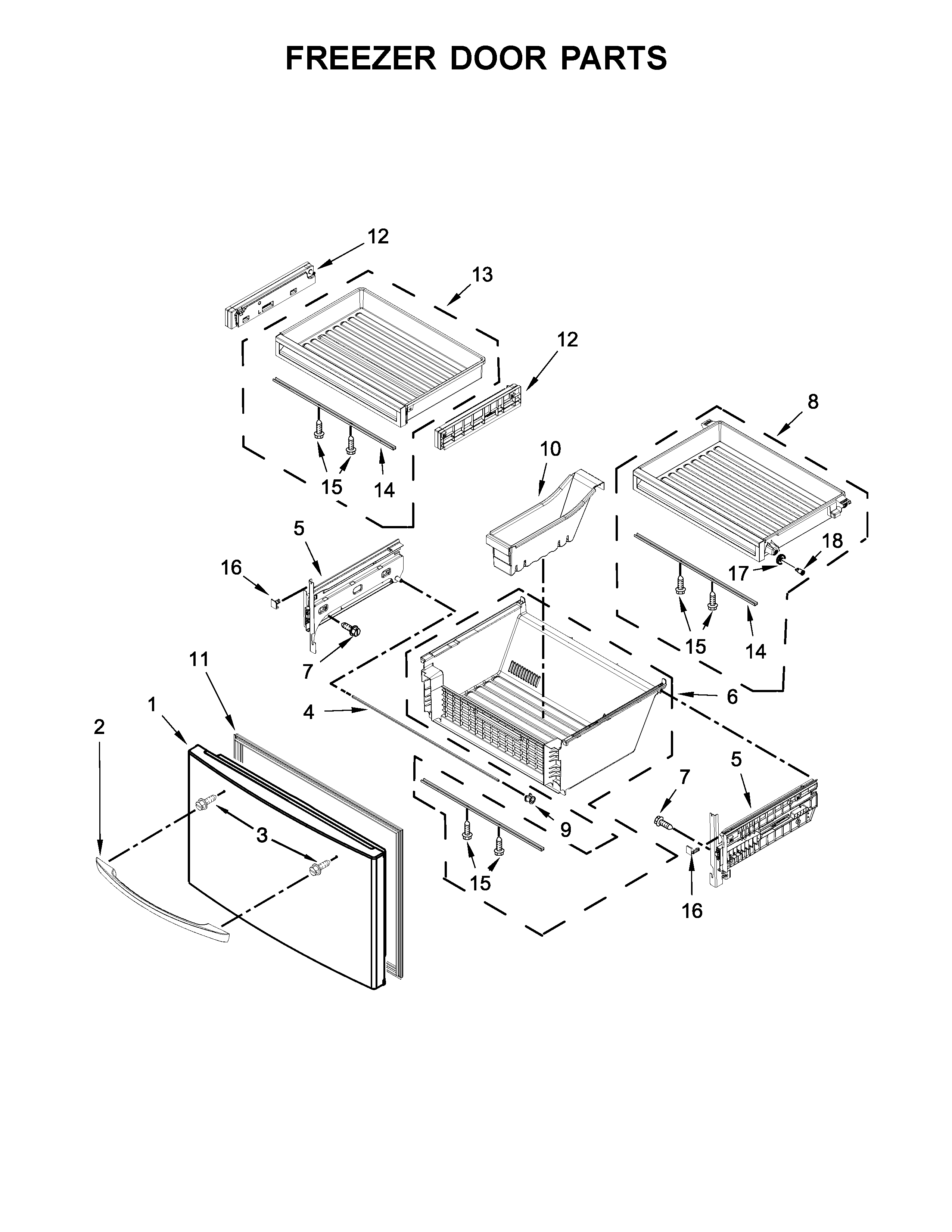Freezer door parts