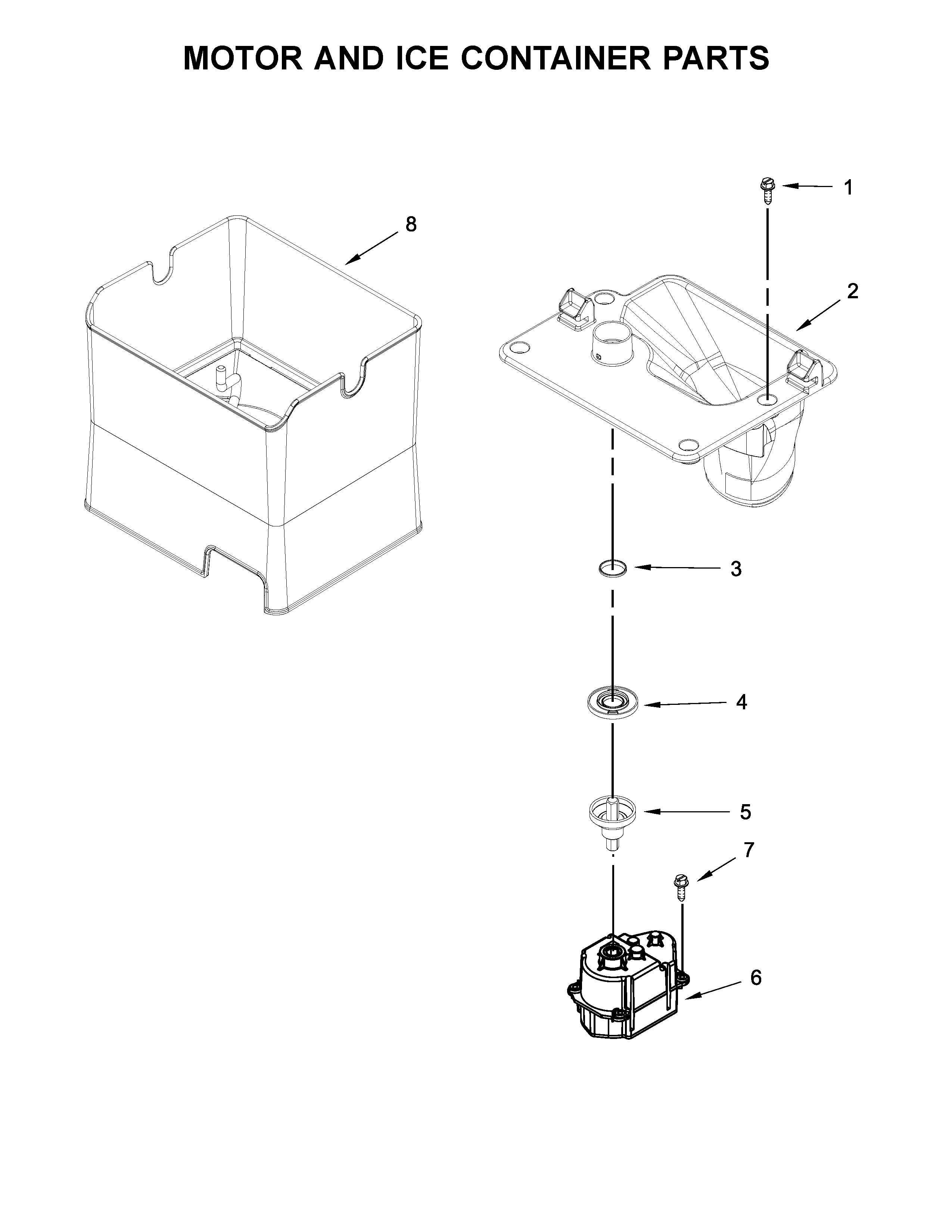 Motor and ice container parts