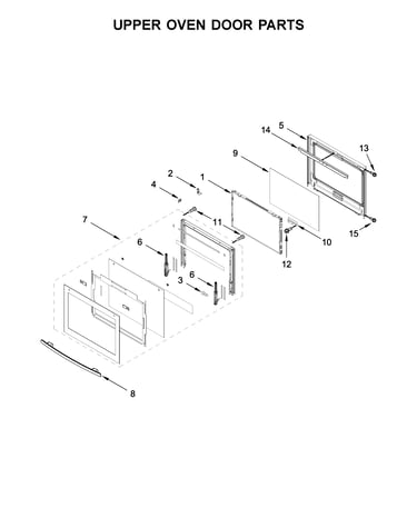 Upper oven door parts