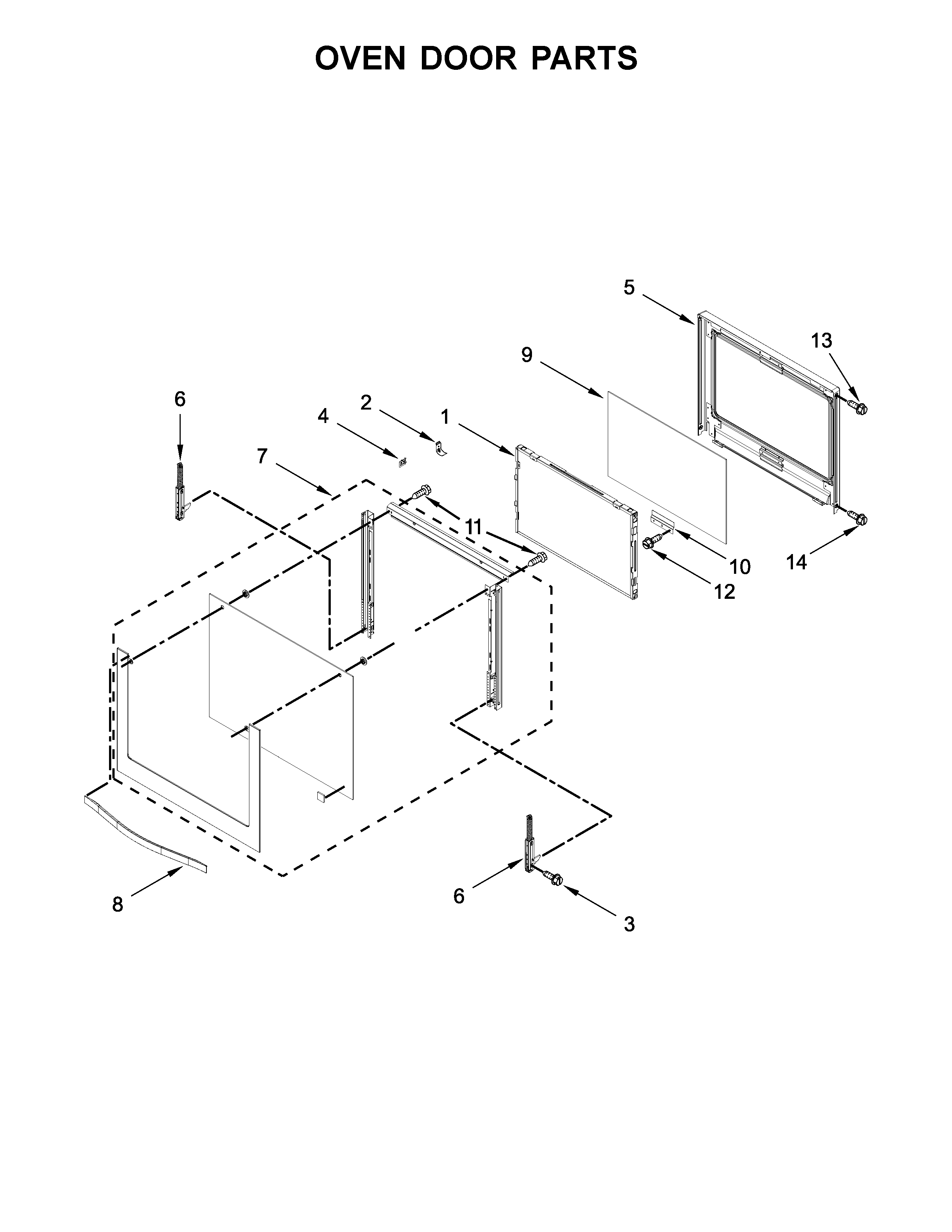 Oven door parts