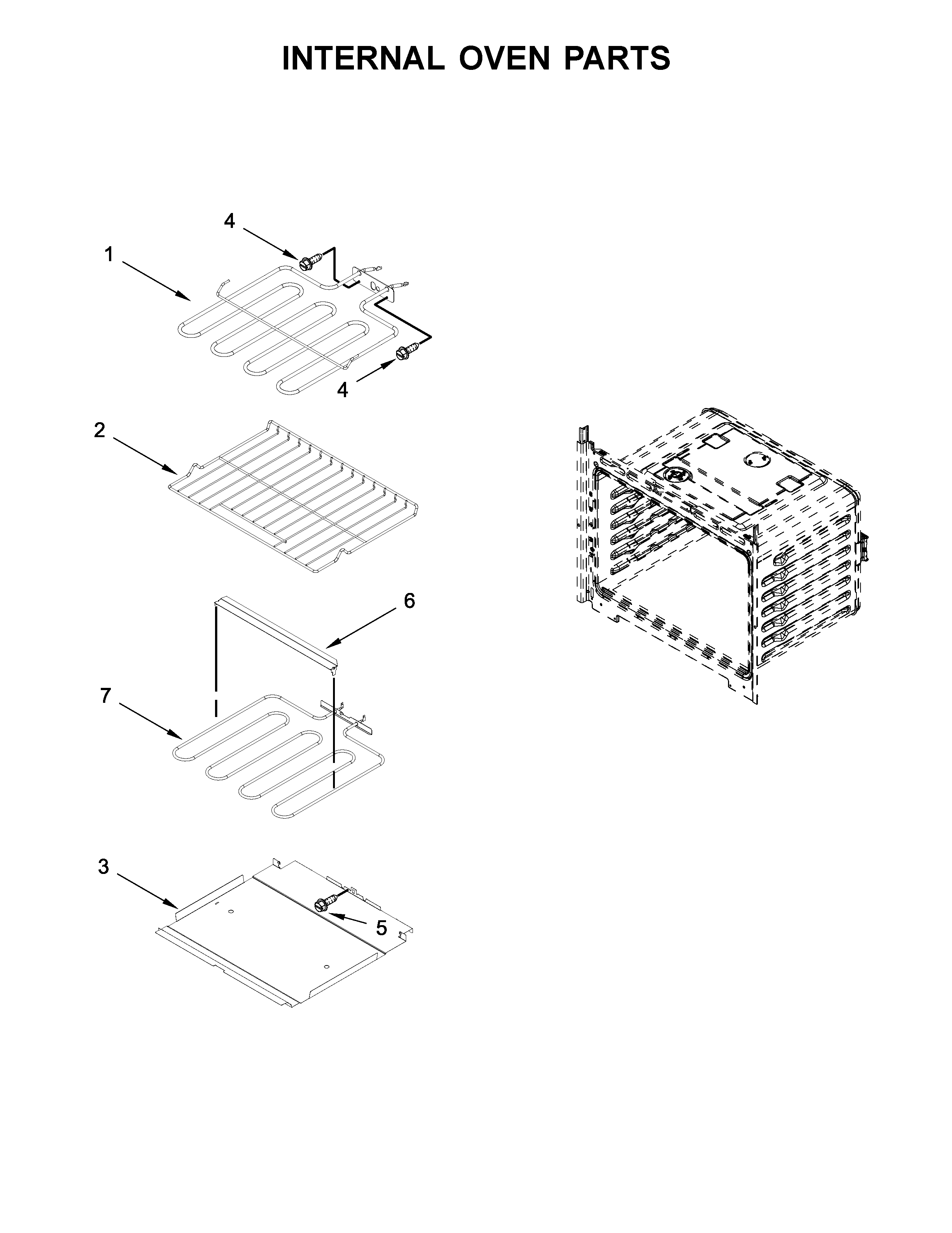 Internal oven parts