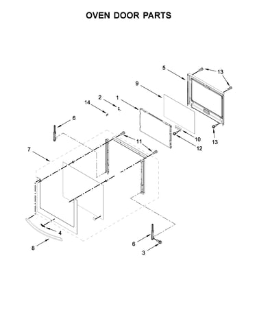 Oven door parts