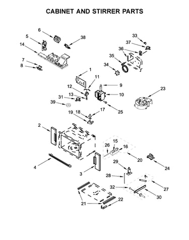 Cabinet and stirrer parts