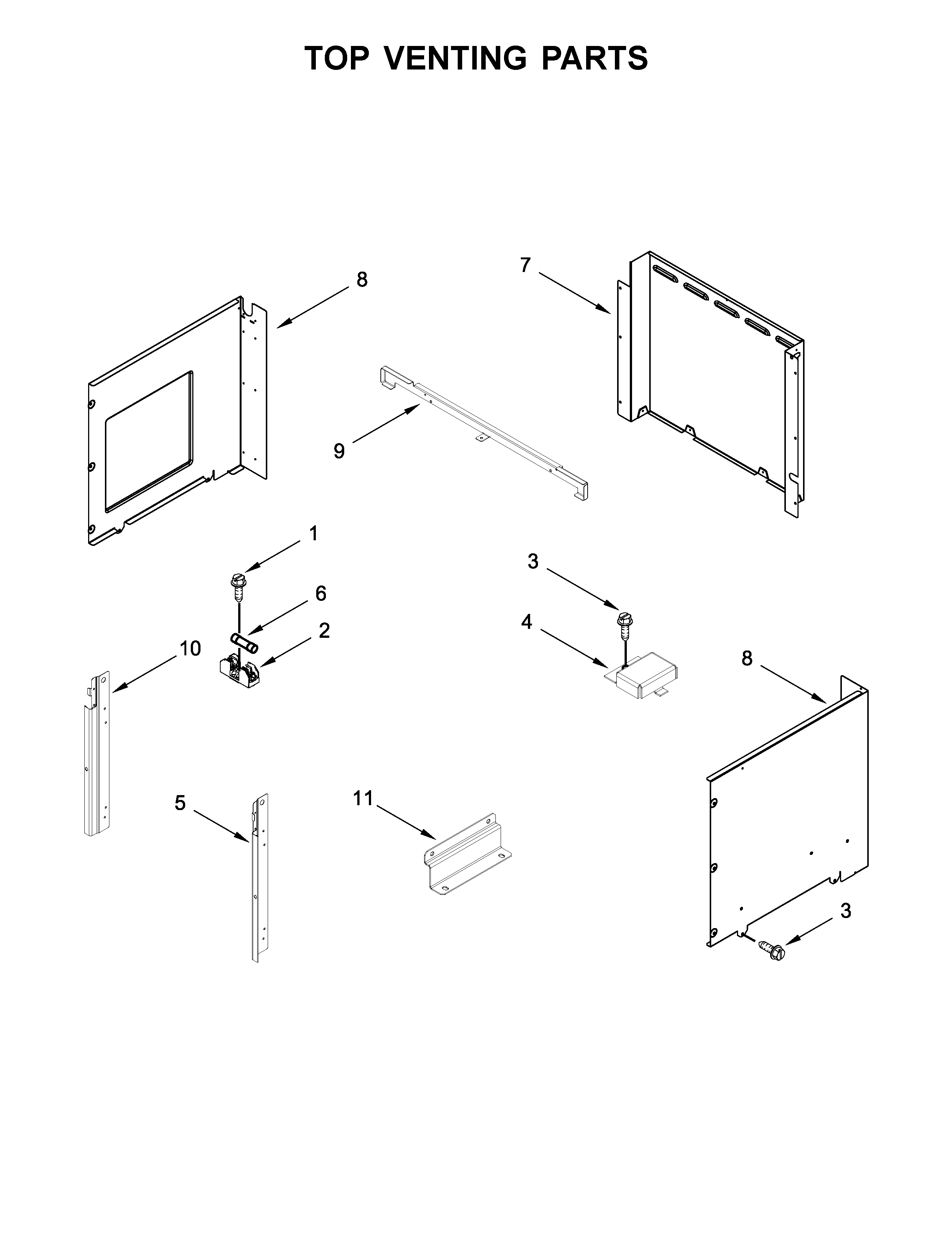 Top venting parts