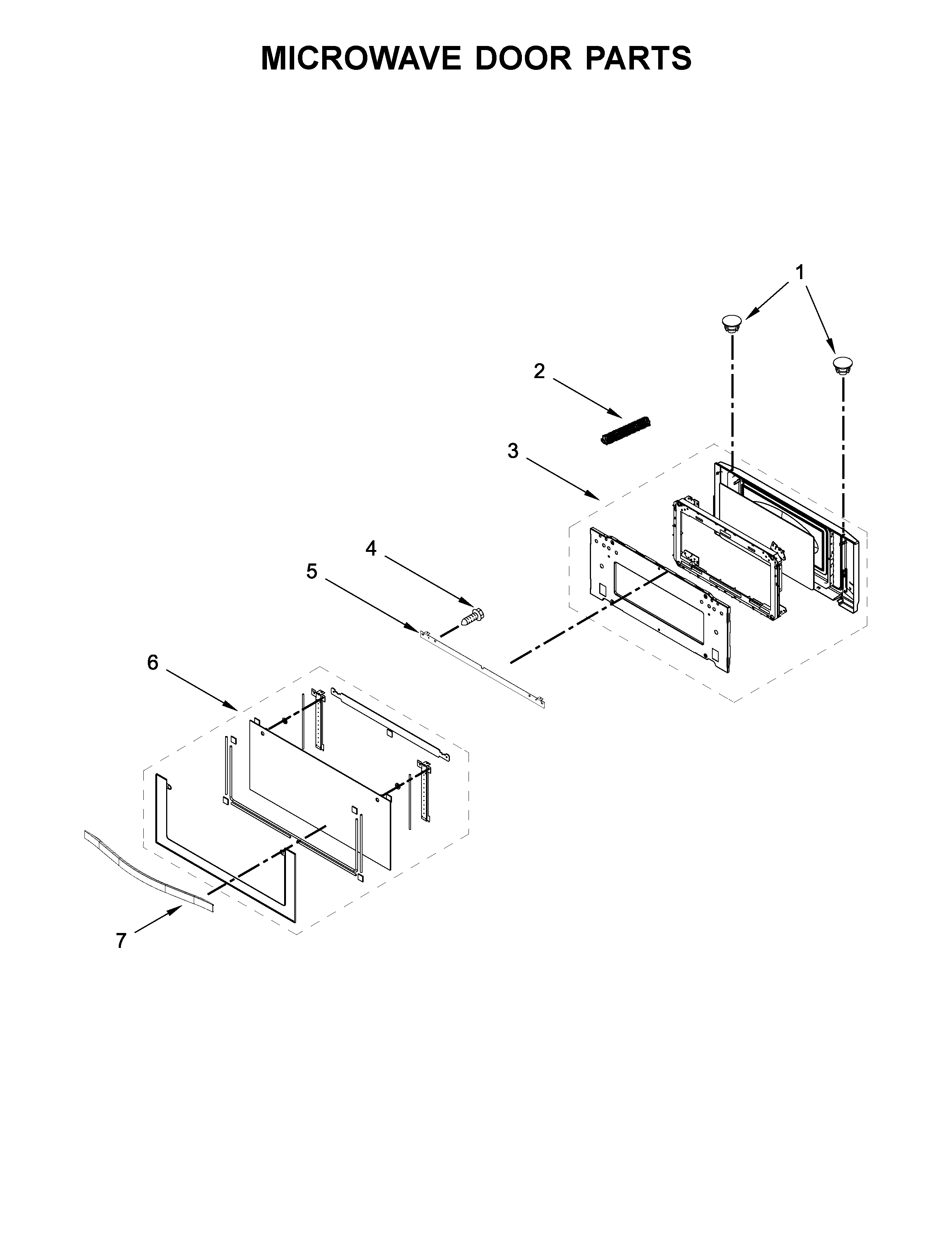Microwave door parts
