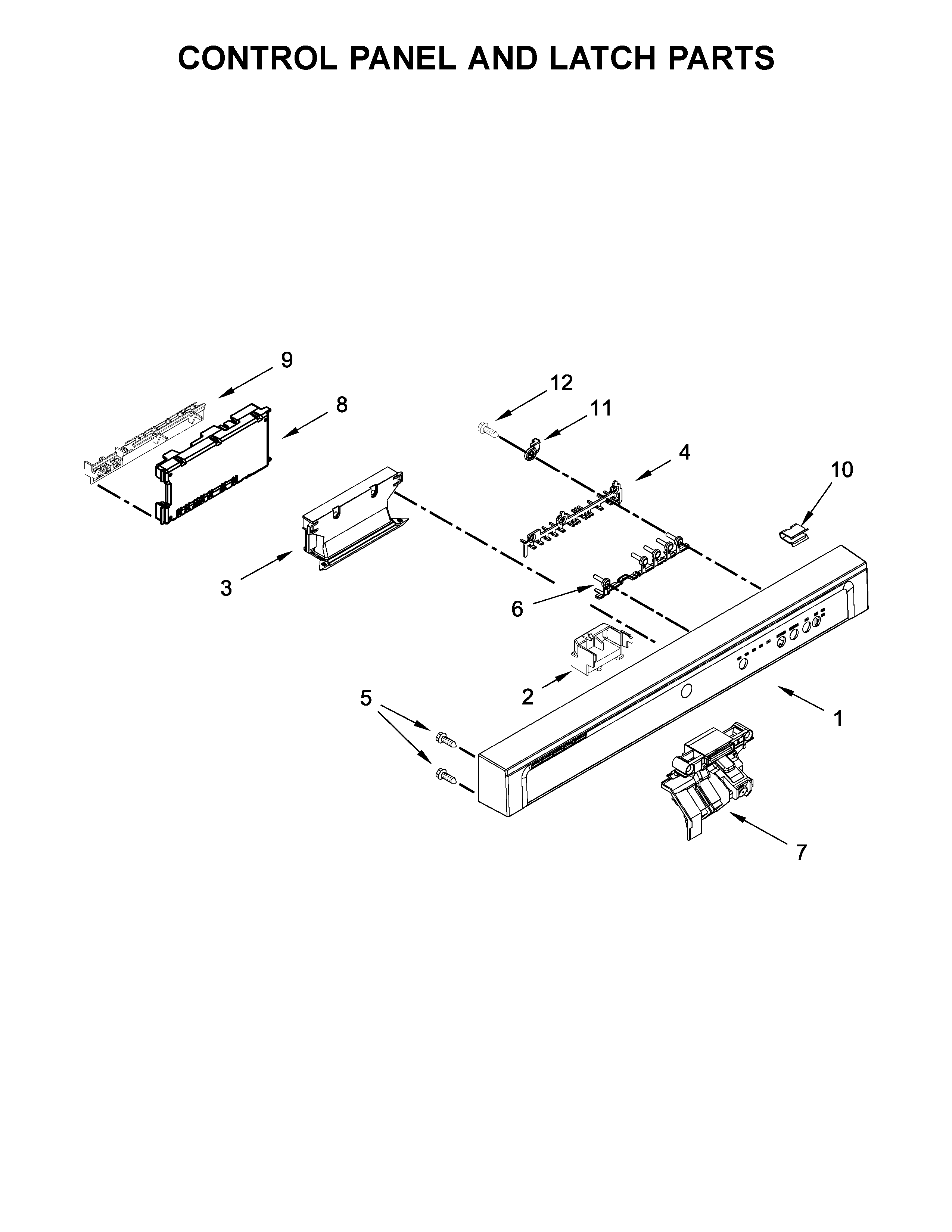 CONTROL PANEL AND LATCH PARTS