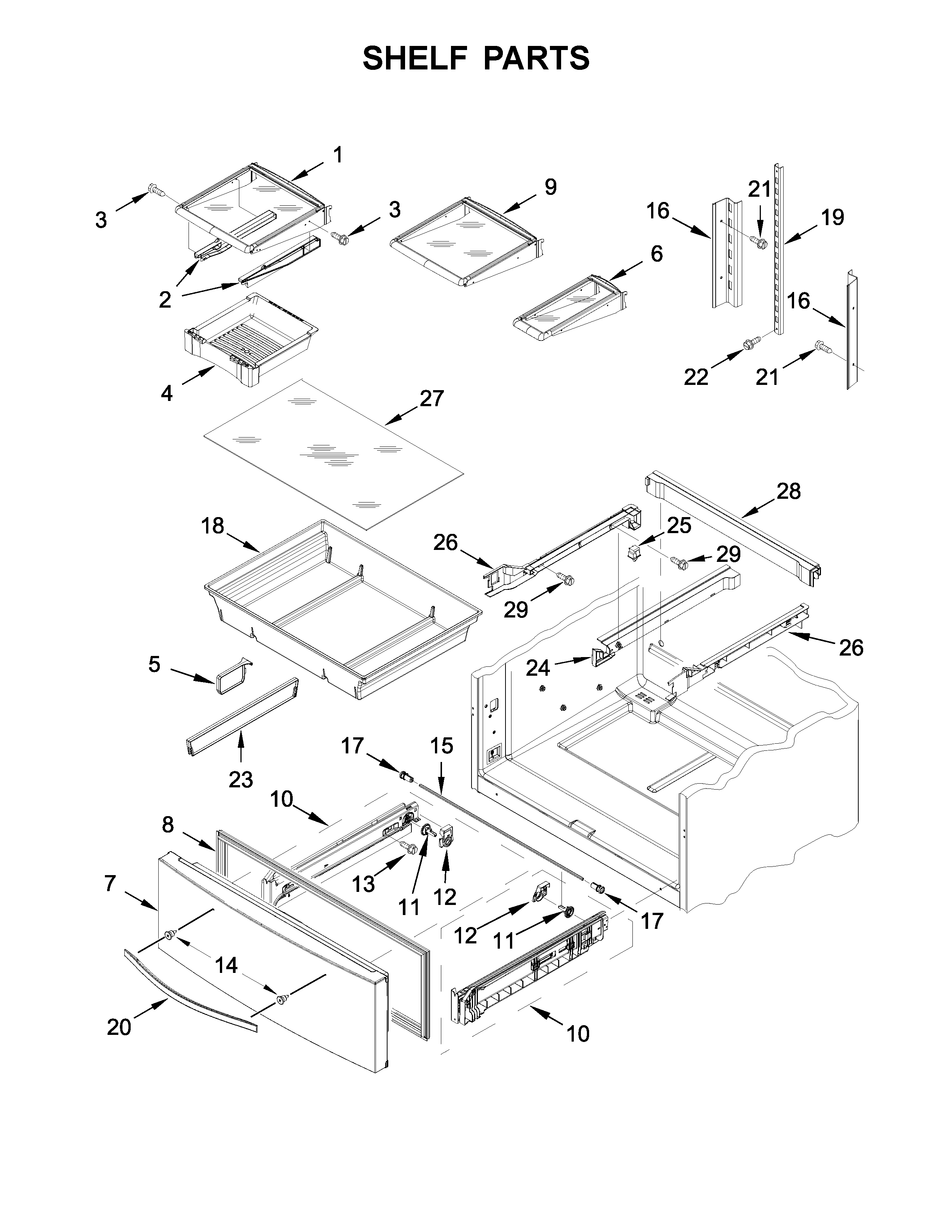 Shelf parts