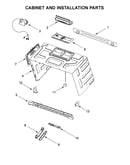 Cabinet and installation parts