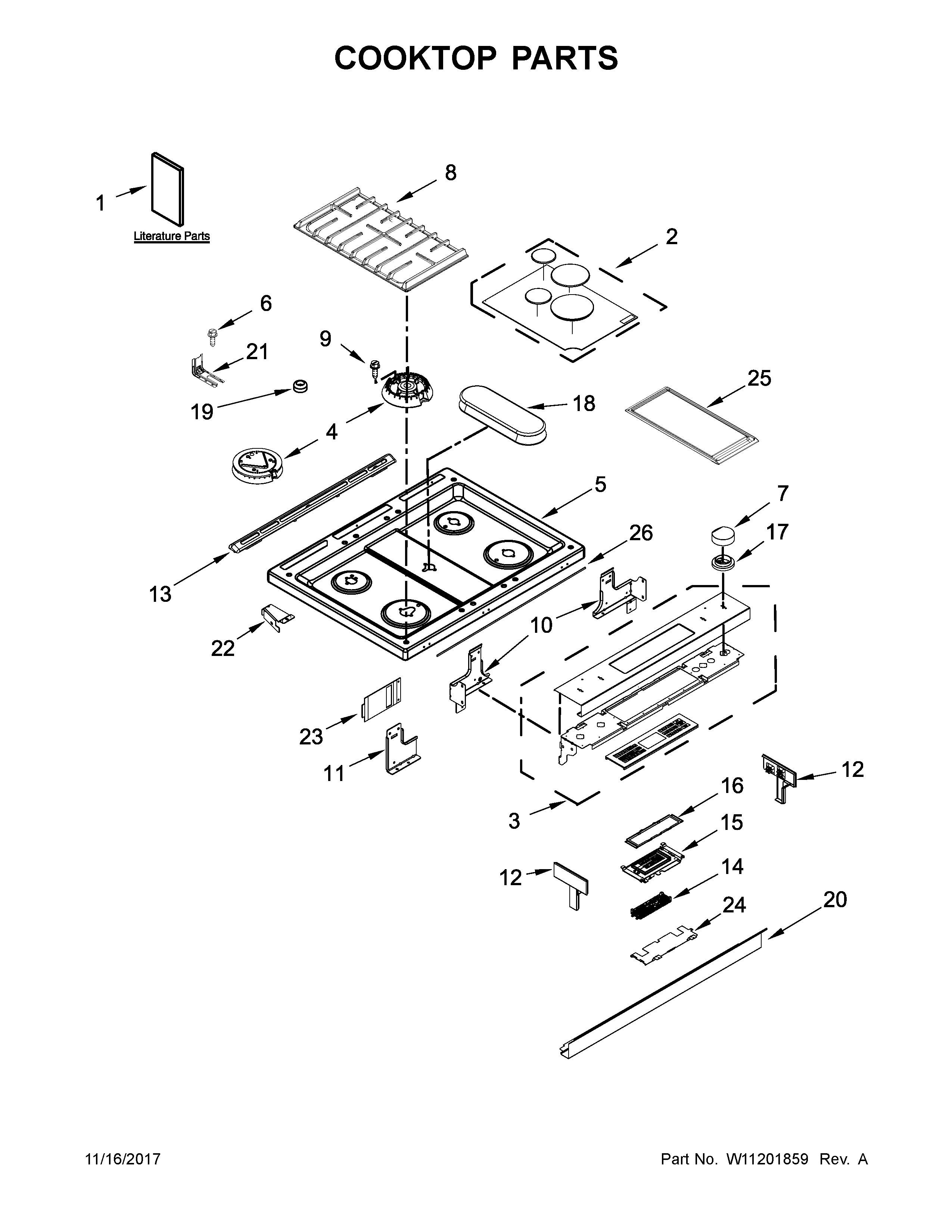 Cooktop parts
