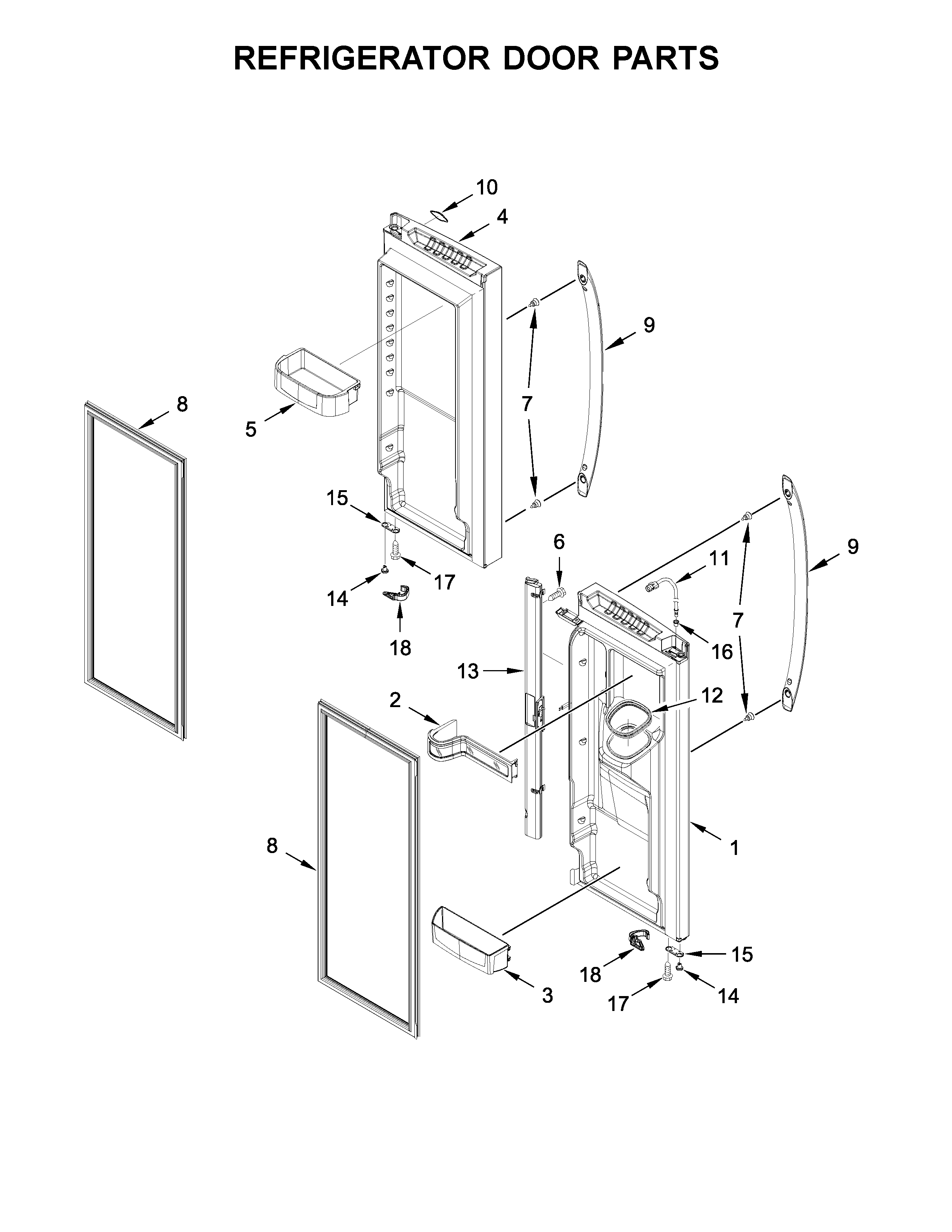 Refrigerator door parts