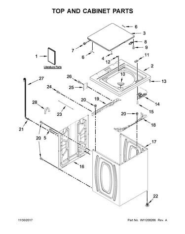 Top and cabinet parts