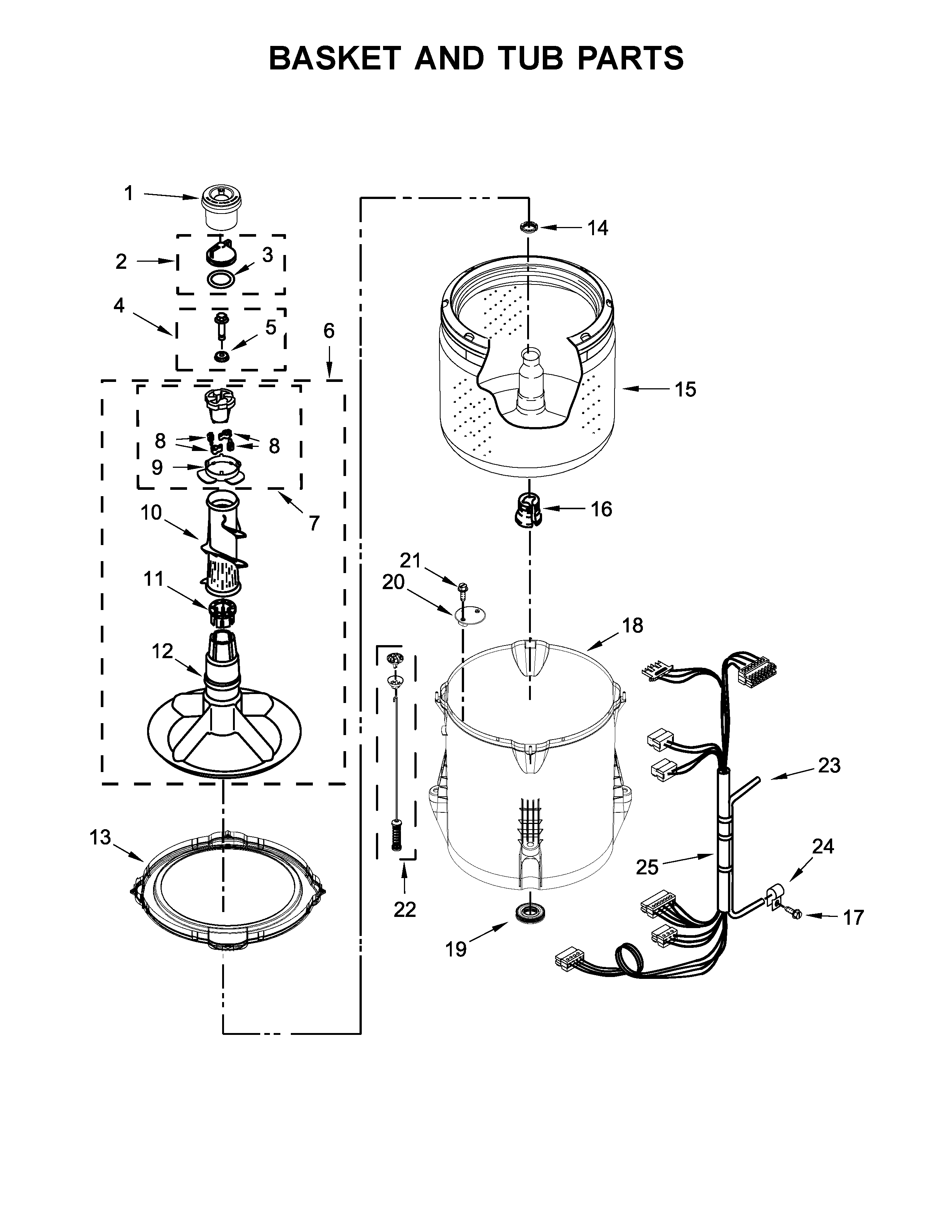 Basket and tub parts