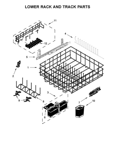 Lower rack and track parts