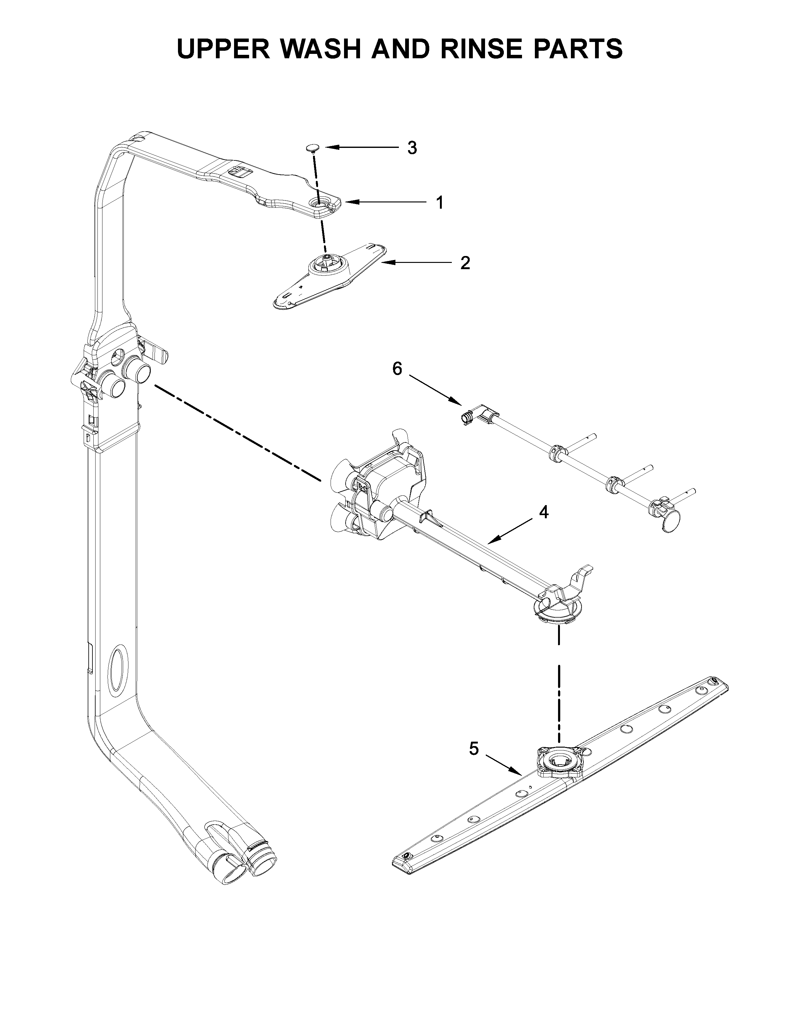 Upper wash and rinse parts