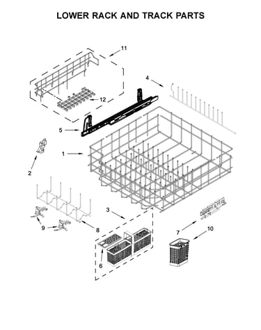 Lower rack and track parts