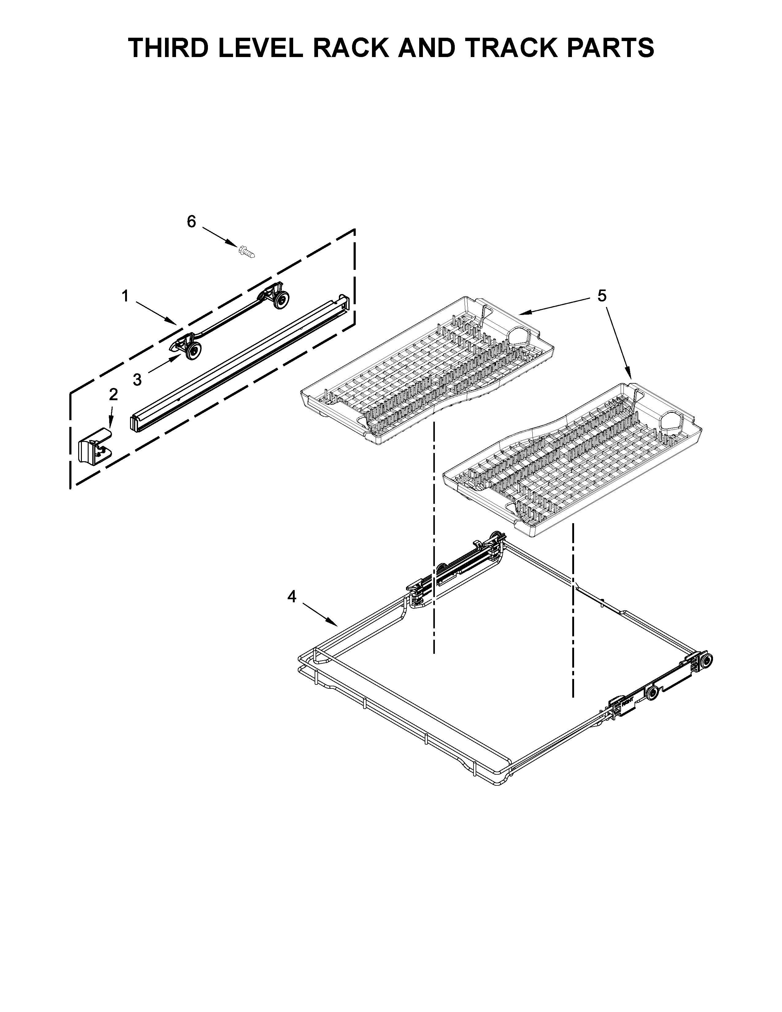 THIRD LEVEL RACK AND TRACK PARTS