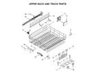 Jenn-Air JDTSS244GP0 upper rack and track parts diagram