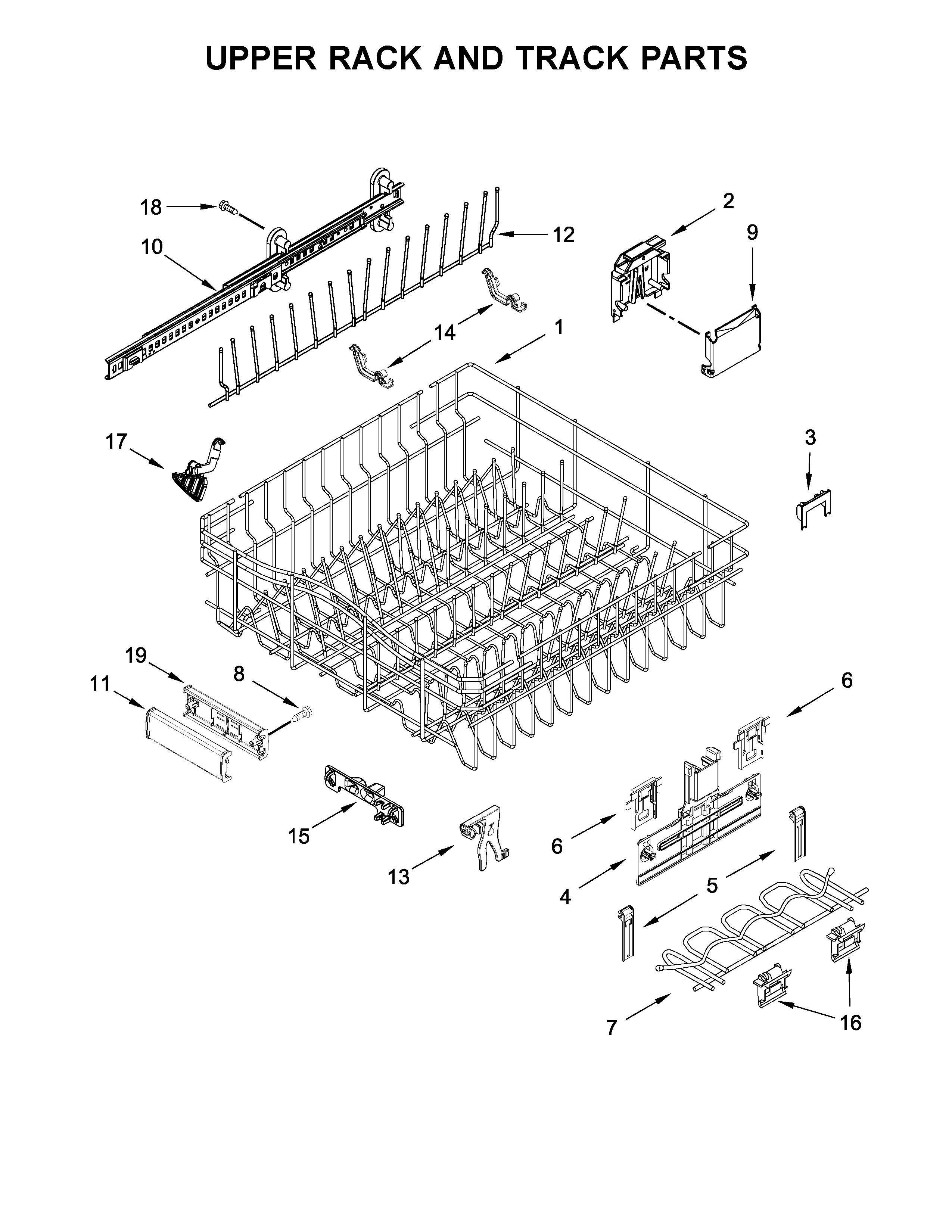UPPER RACK AND TRACK PARTS