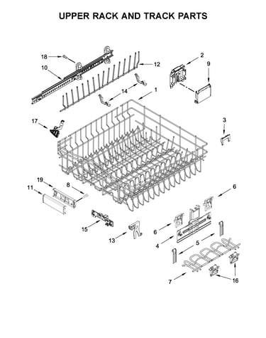 Upper rack and track parts