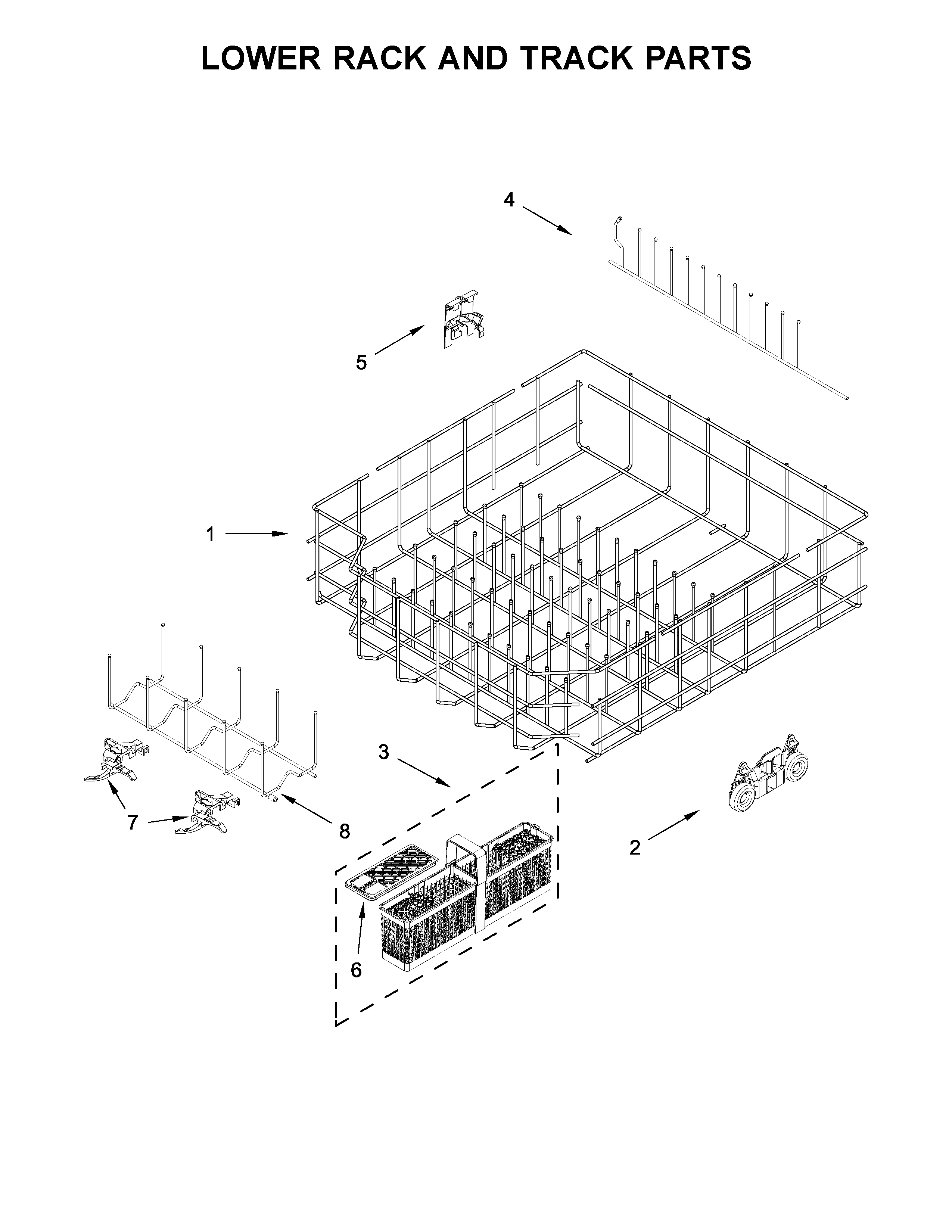 LOWER RACK AND TRACK PARTS