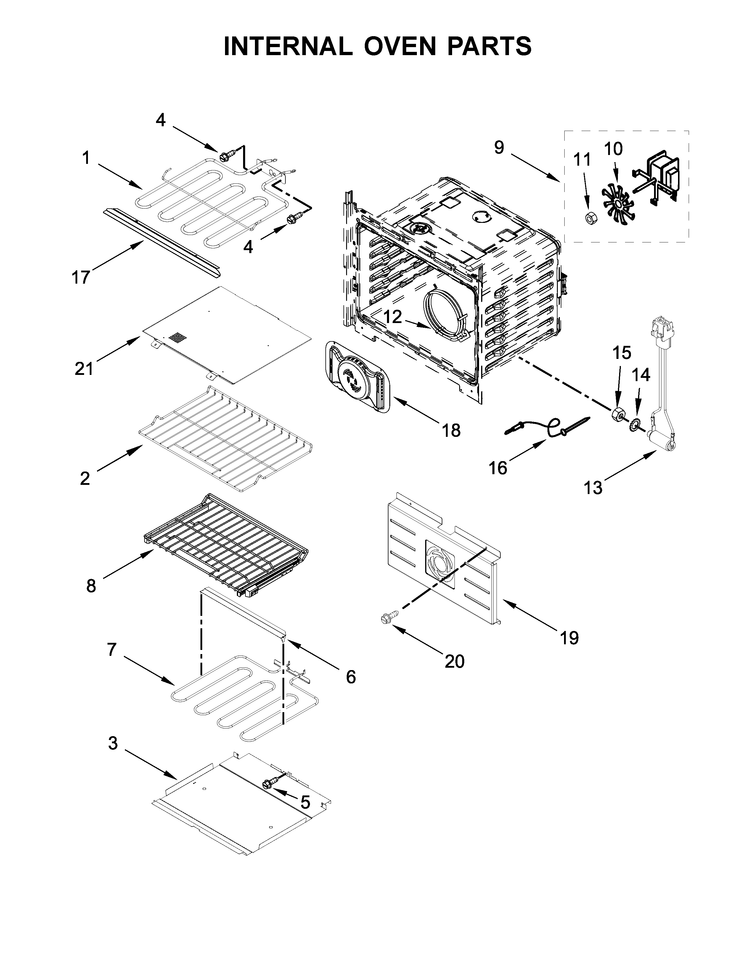 Internal oven parts