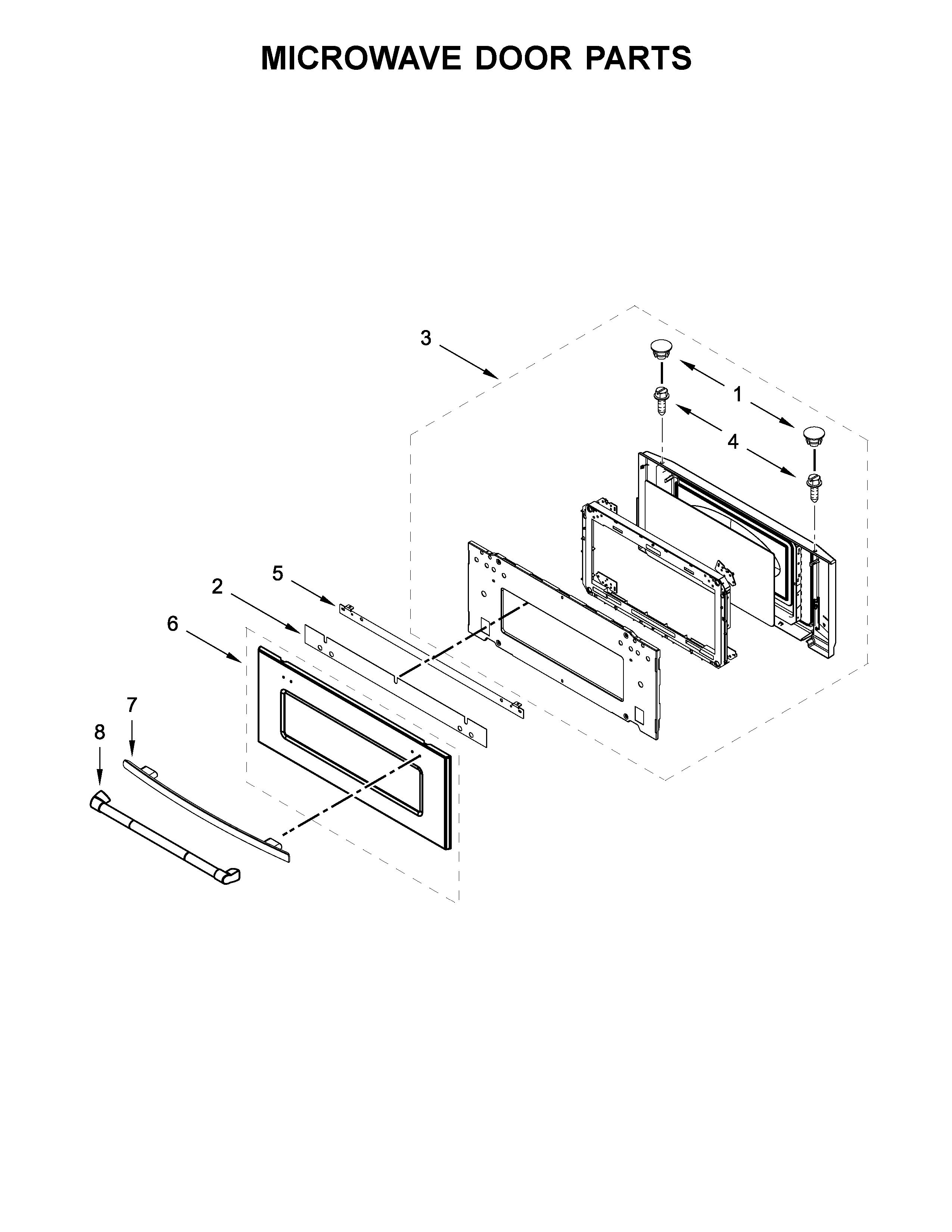 Microwave door parts