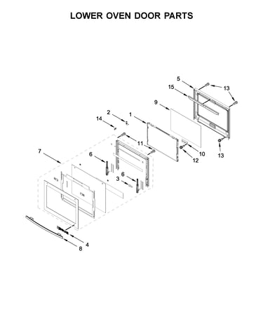 Lower oven door parts