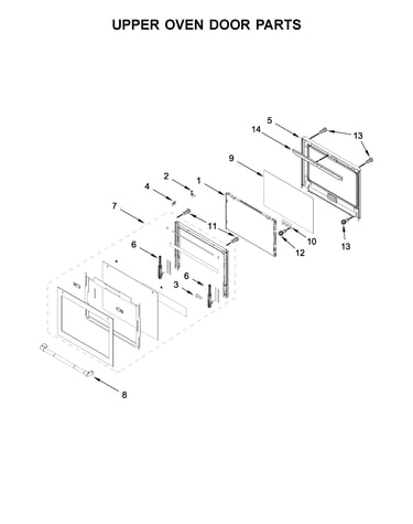 Upper oven door parts