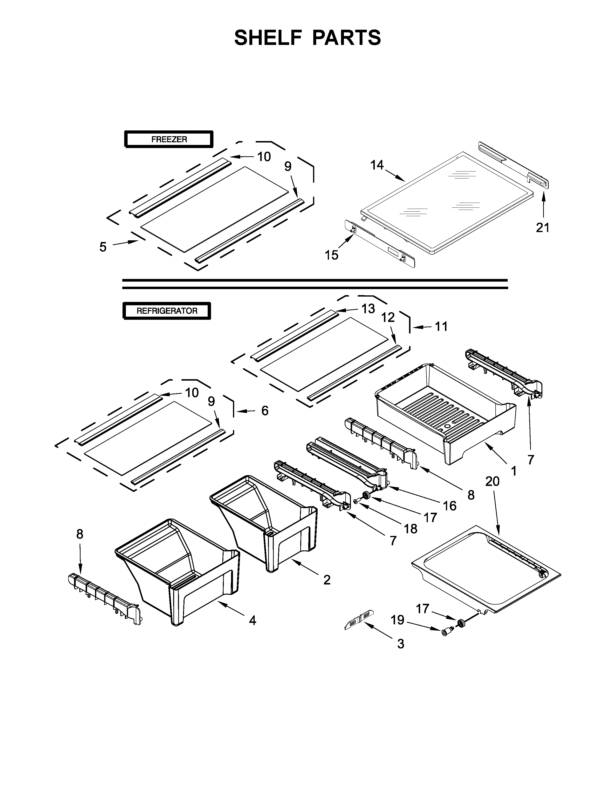 Shelf parts