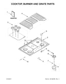 Cooktop, burner and grate parts