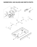 Burner box, gas valves and switch parts