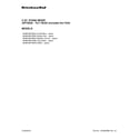 KitchenAid 9KSM160FGER0 cover sheet diagram