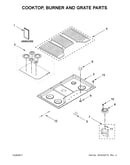 Cooktop, burner and grate parts