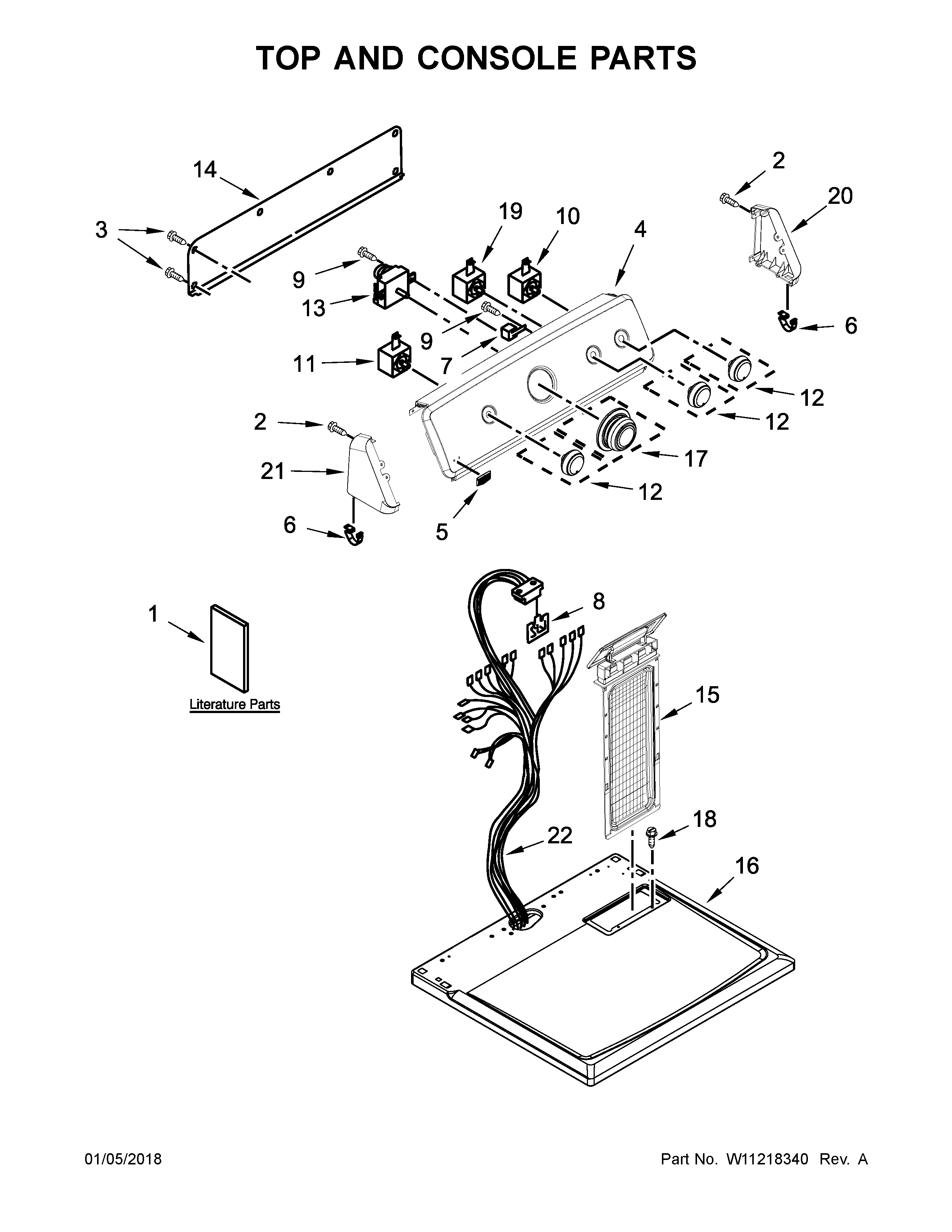 Top and console parts