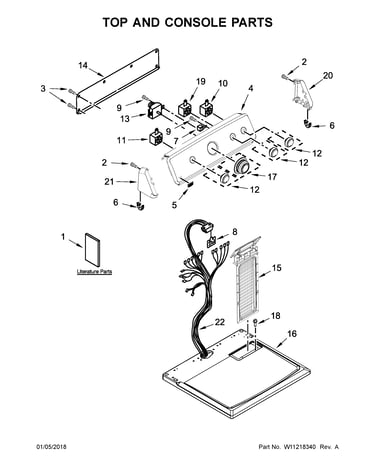 Top and console parts