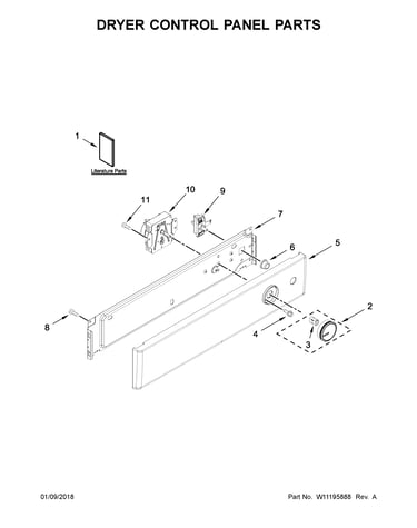 Dryer control panel parts