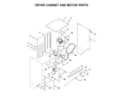 Whirlpool WET4024HW0 dryer cabinet and motor parts diagram