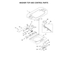 Whirlpool WET4024HW0 washer top and control parts diagram